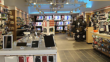 Electronics store with a variety of items 