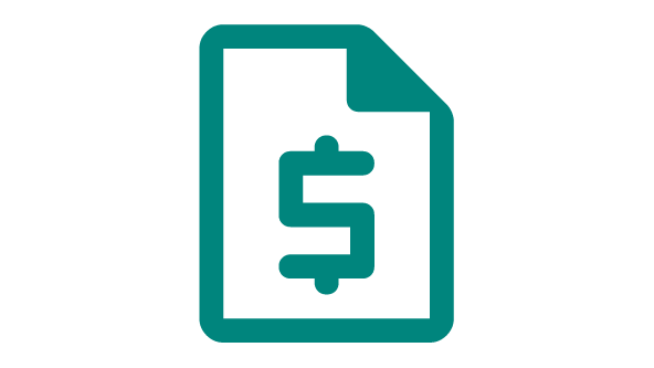 Paper with folded corner and dollar sign