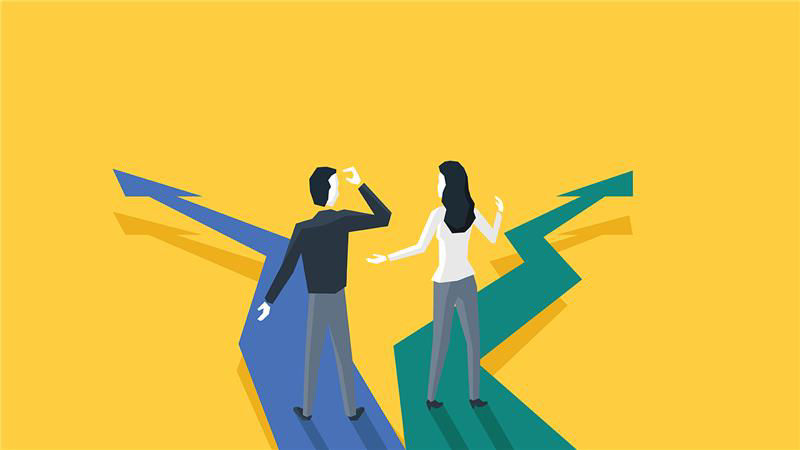 Man and woman deciding which road to take